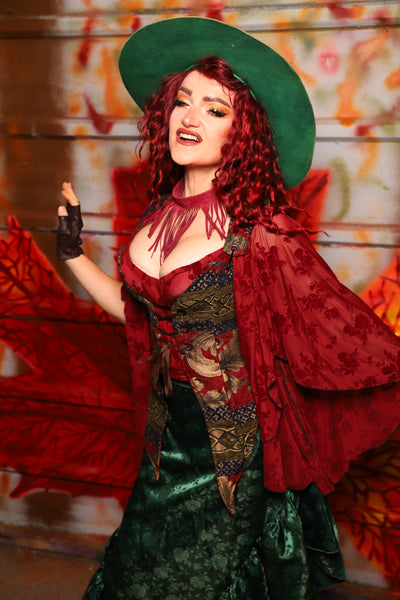 07. Artemis Overbust in Enchanted Border Tapestry *PLEASE order by BUST Measurement, NOT waist!* - The Sensual Solstice Collection
