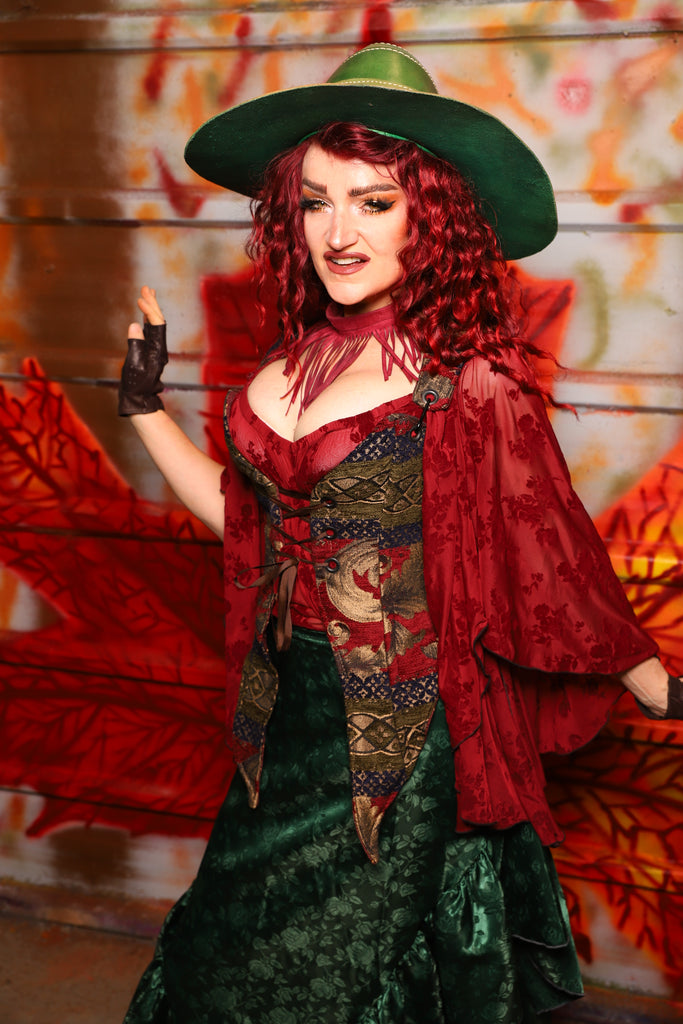 07. Artemis Overbust in Enchanted Border Tapestry *PLEASE order by BUST Measurement, NOT waist!* - The Sensual Solstice Collection