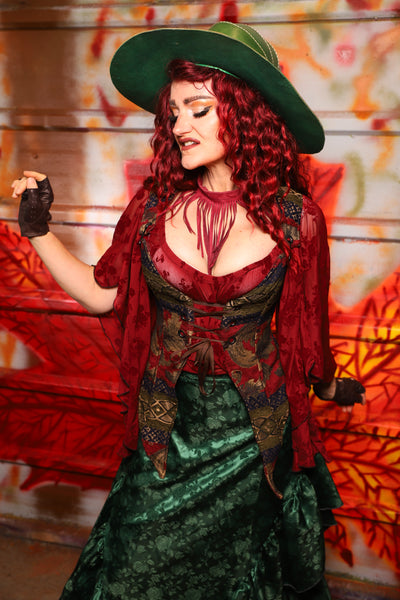 07. Artemis Overbust in Enchanted Border Tapestry *PLEASE order by BUST Measurement, NOT waist!* - The Sensual Solstice Collection