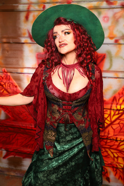 07. Artemis Overbust in Enchanted Border Tapestry *PLEASE order by BUST Measurement, NOT waist!* - The Sensual Solstice Collection