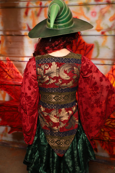 07. Artemis Overbust in Enchanted Border Tapestry *PLEASE order by BUST Measurement, NOT waist!* - The Sensual Solstice Collection