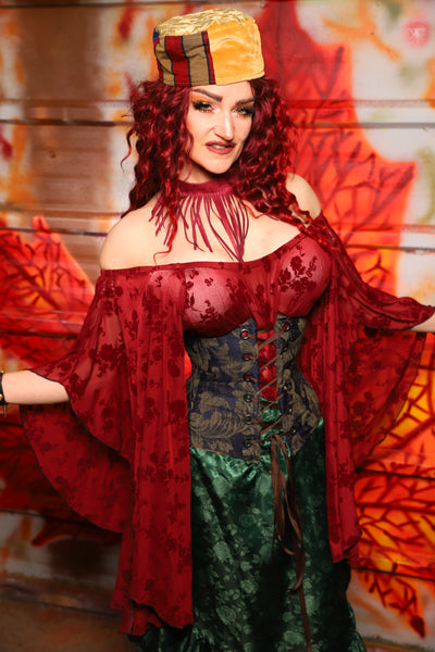 21. Petite Wench in Old World Leaf Tapestry - The Sensual Solstice Collection