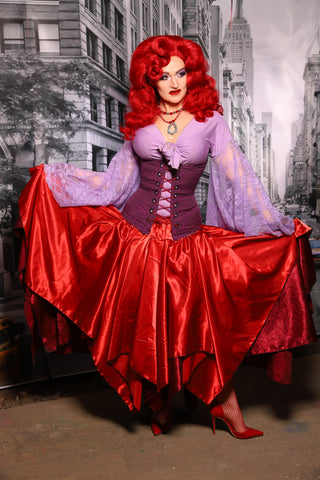 Fairy Skirt in Scarlet Red Satin #37 - The "Menis to Sasiete" Collection