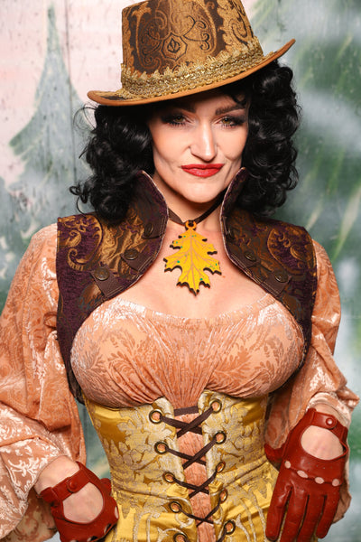 Sgt Pepper Vest in Plum and Gold Medallion -