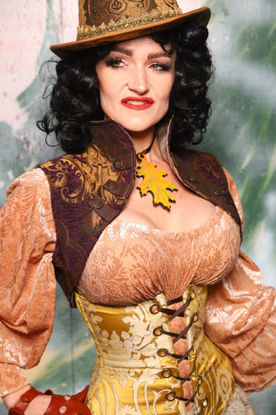 Petite Wench Corset in Belle Gold Damask - Day 11 of 12 Days of Damsel Christmas 2025