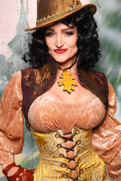 Sgt Pepper Vest in Plum and Gold Medallion -