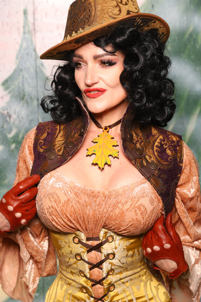 Wench Corset in Belle Gold Damask  - Day 11 of 12 Days of Damsel Christmas 2025