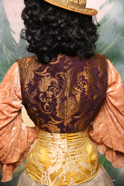 Sgt Pepper Vest in Plum and Gold Medallion -