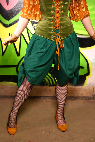 25-Side Tie Pirate Bloomers in Satin Emerald - "The Lovers, The Dreamers & Me"