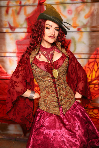 11. Courtier Overbust Corset in Faded Palace Tapestry - The Sensual Solstice Collection