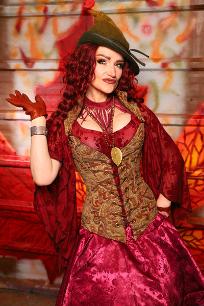 11. Courtier Overbust Corset in Faded Palace Tapestry - The Sensual Solstice Collection