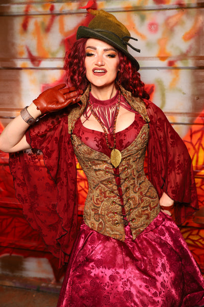 11. Courtier Overbust Corset in Faded Palace Tapestry - The Sensual Solstice Collection