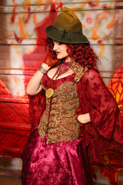 11. Courtier Overbust Corset in Faded Palace Tapestry - The Sensual Solstice Collection