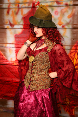 11. Courtier Overbust Corset in Faded Palace Tapestry - The Sensual Solstice Collection