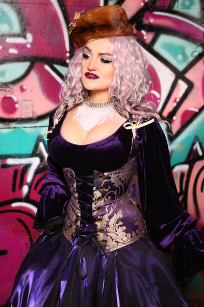 Vixen Corset In Royalty Damask #45 - The Orchid Oracle Collection