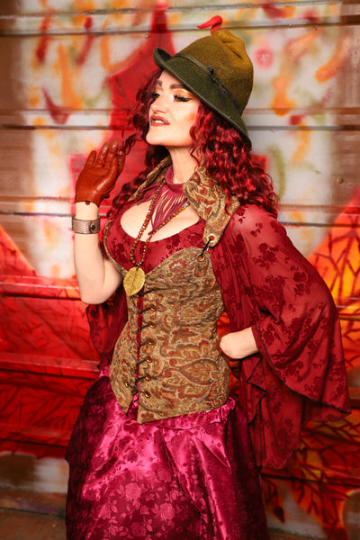 11. Courtier Overbust Corset in Faded Palace Tapestry - The Sensual Solstice Collection