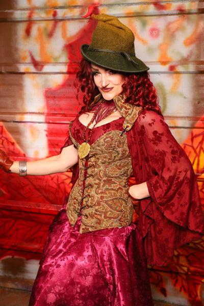 11. Courtier Overbust Corset in Faded Palace Tapestry - The Sensual Solstice Collection