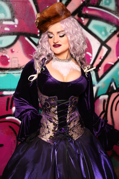 Vixen Corset In Royalty Damask #45 - The Orchid Oracle Collection