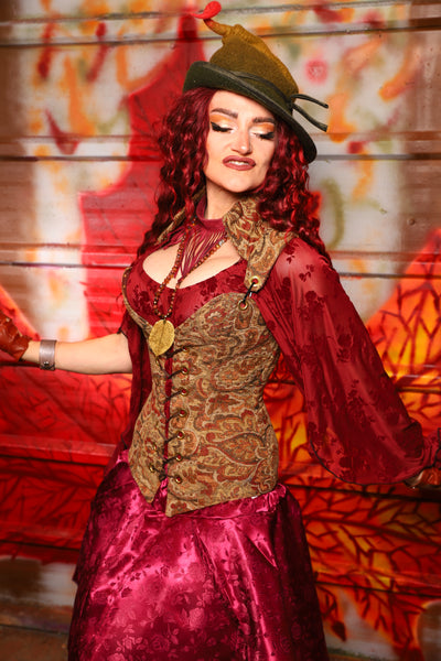 11. Courtier Overbust Corset in Faded Palace Tapestry - The Sensual Solstice Collection