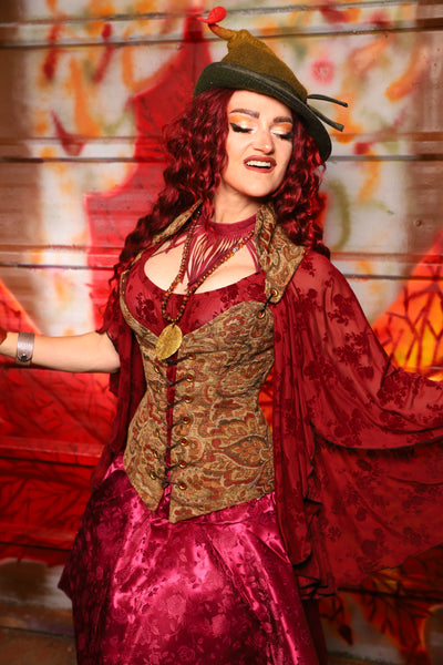 11. Courtier Overbust Corset in Faded Palace Tapestry - The Sensual Solstice Collection