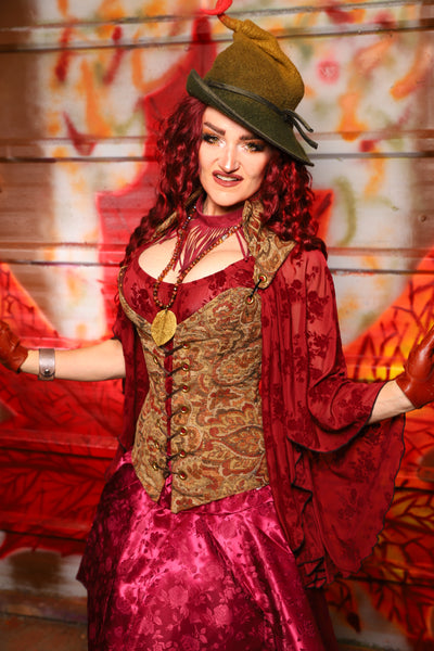 11. Courtier Overbust Corset in Faded Palace Tapestry - The Sensual Solstice Collection