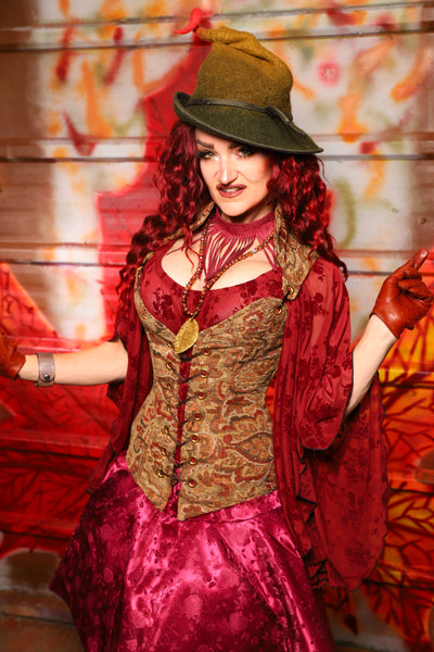 11. Courtier Overbust Corset in Faded Palace Tapestry - The Sensual Solstice Collection