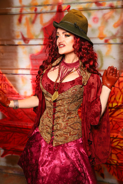 11. Courtier Overbust Corset in Faded Palace Tapestry - The Sensual Solstice Collection