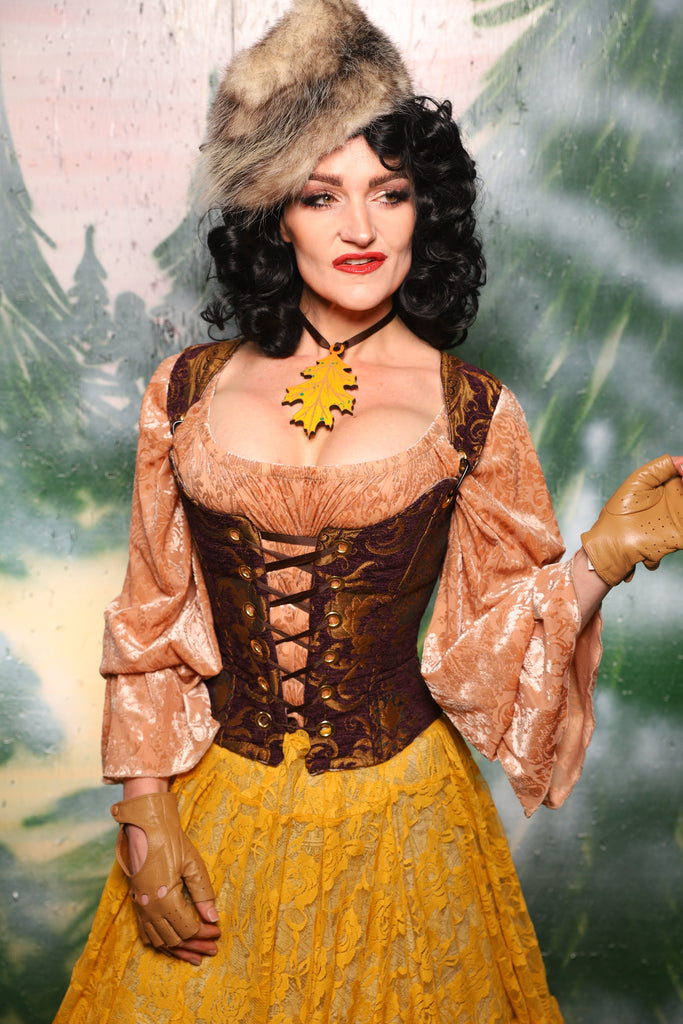 Maiden Petite Corset in Plum & Gold Medallion - Day 11 of 12 Days of Damsel Christmas 2025