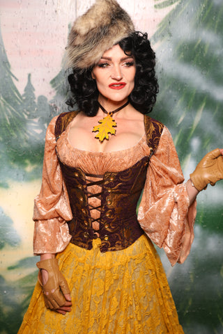 Maiden Petite Corset in Plum & Gold Medallion - Day 11 of 12 Days of Damsel Christmas 2025