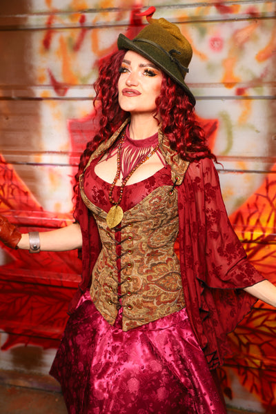 11. Courtier Overbust Corset in Faded Palace Tapestry - The Sensual Solstice Collection