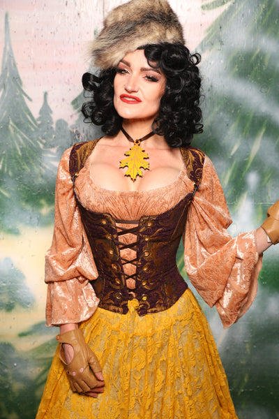 Maiden Petite Corset in Plum & Gold Medallion - Day 11 of 12 Days of Damsel Christmas 2025