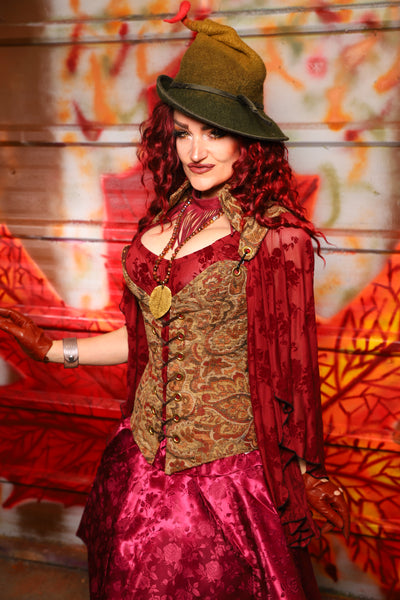 11. Courtier Overbust Corset in Faded Palace Tapestry - The Sensual Solstice Collection