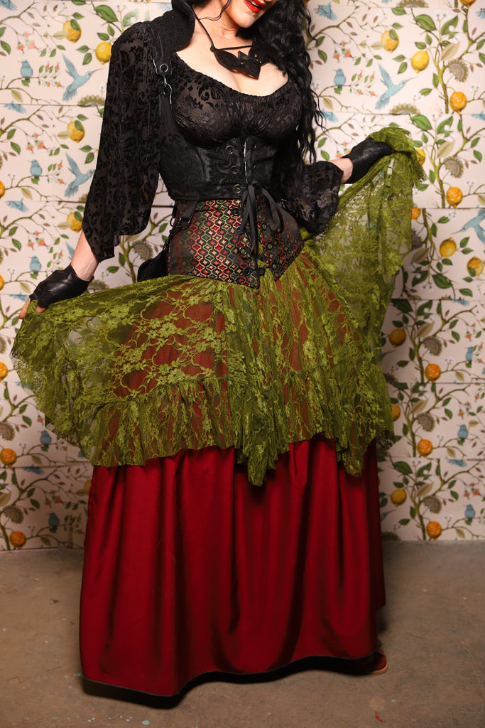 green emerald velvet dress FOREST FAIRY VELVET MINI DRESS – AKIRA main image 1