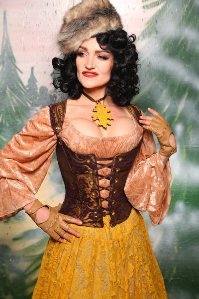 Maiden Petite Corset in Plum & Gold Medallion - Day 11 of 12 Days of Damsel Christmas 2025