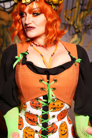 Cropped Marie Bodice in Jack-O-Lantern *PLEASE order by BUST Measurement, NOT waist! - "Potatoes & Molasses" Collection