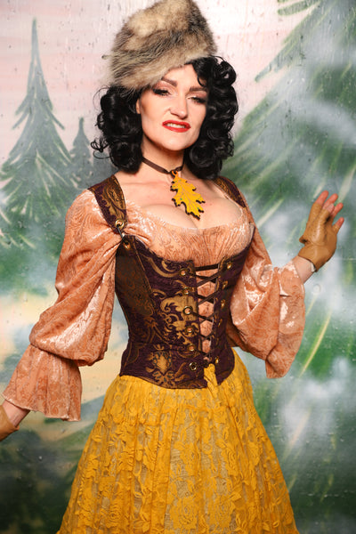 Maiden Petite Corset in Plum & Gold Medallion - Day 11 of 12 Days of Damsel Christmas 2025