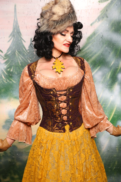 Maiden Petite Corset in Plum & Gold Medallion - Day 11 of 12 Days of Damsel Christmas 2025