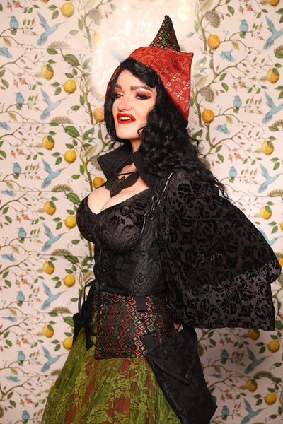 Cropped Vixen in *WITH Pockets* in Black Medallion - The Wandering Minstrel Collection