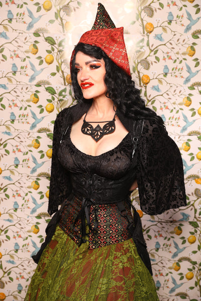 Cropped Vixen in *WITH Pockets* in Black Medallion - The Wandering Minstrel Collection