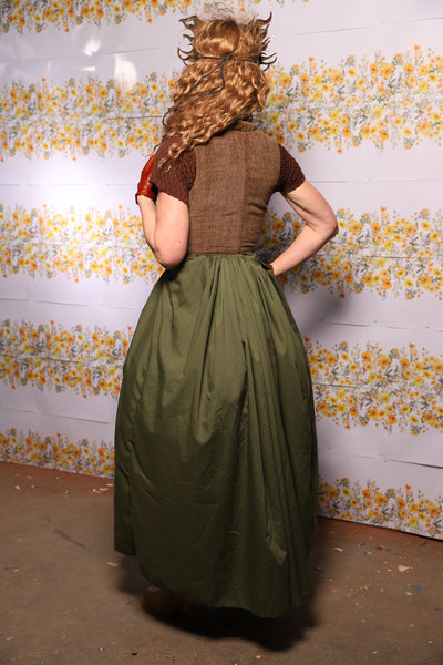 61. Tulip Skirt In Fern Green Cotton - The Leave It To Beaver Collection