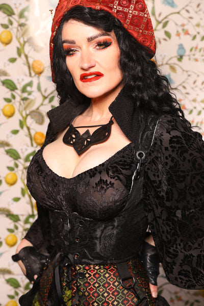 Cropped Vixen in *WITH Pockets* in Black Medallion - The Wandering Minstrel Collection