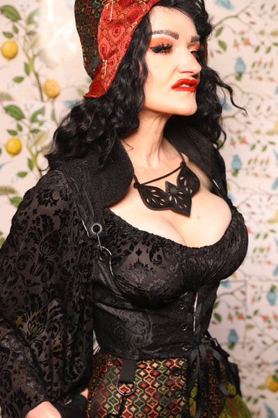 Cropped Vixen in *WITH Pockets* in Black Medallion - The Wandering Minstrel Collection