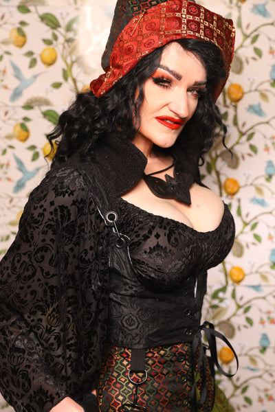 Cropped Vixen in *WITH Pockets* in Black Medallion - The Wandering Minstrel Collection