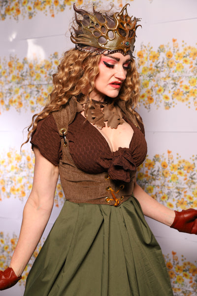 21. Cropped Vixen Corset In Brown Heather - The Leave It To Beaver Collection