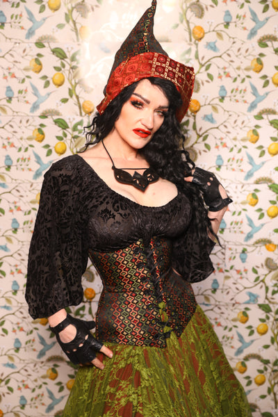 Wench Corset in Troubadour Jacquard - The Wandering Minstrel Collection