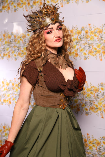 21. Cropped Vixen Corset In Brown Heather - The Leave It To Beaver Collection
