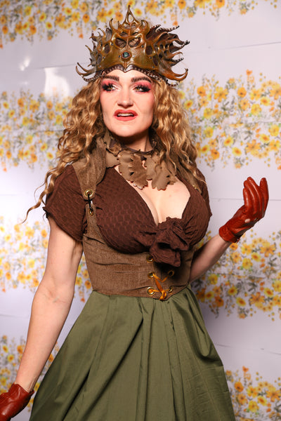 21. Cropped Vixen Corset In Brown Heather - The Leave It To Beaver Collection