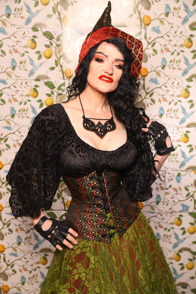 Wench Corset in Troubadour Jacquard - The Wandering Minstrel Collection