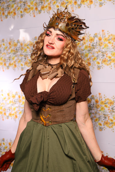 21. Cropped Vixen Corset In Brown Heather - The Leave It To Beaver Collection