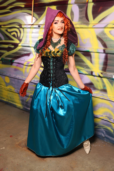 Tulip Skirt in Turquoise Satin - Day 19 of "Celebrating 22 Years of Damsel"